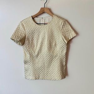 Anthro Metallic Embroidered Top | Small | Hutch